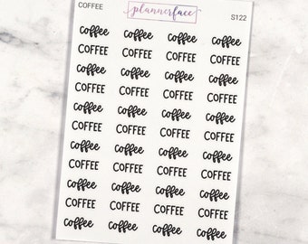 Coffee Scripts | Lettering Planner Stickers, Planning Scripts, Mixed Hand Lettered Fonts in Black (S122)