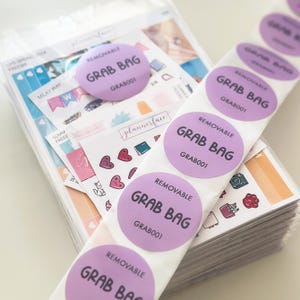 Kit de adesivos para planejador Grab Bag (10 folhas - Random Lucky Dip) | Adesivos de planejamento para Erin Condren, Happy Planner | Planejamento decorativo semanal