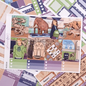 Kit hebdomadaire complet d'autocollants pour agenda de musée (7 x 9 verticaux, A5) Planification et décoration de souvenirs créatifs (6 pages et plus) Idée pour un rendez-vous