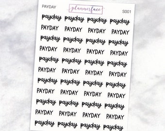 Payday Scripts | Lettering Planner Stickers, Planning Scripts, Mixed Hand Lettered Fonts in Black (S001)