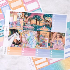 Kit settimanale Pride Magic Mini / Adesivi di giugno per planner verticali, set decorativo e funzionale da 4 pagine per la pianificazione o la conservazione dei ricordi
