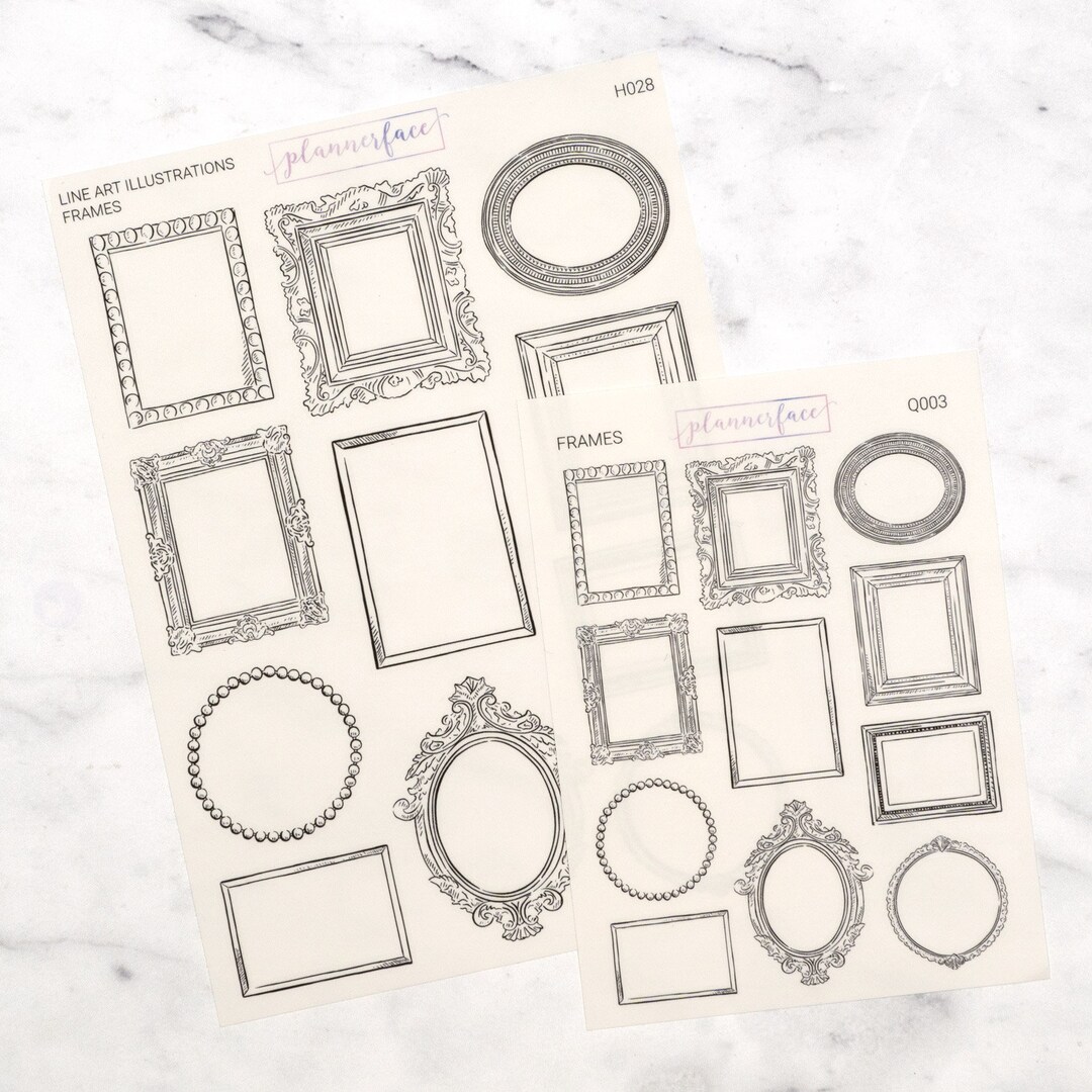 Frame Transparent Journalling Stickers for Planners, Bullet Journals ...