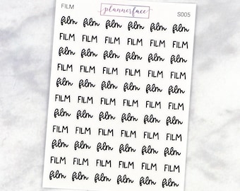 Film Scripts | Lettering Planner Stickers, Planning Scripts, Mixed Hand Lettered Fonts in Black (S005)