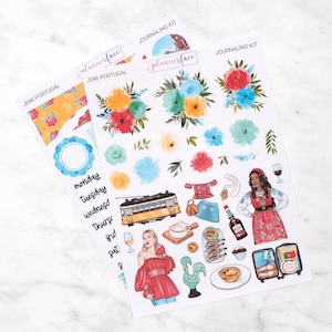 Portugal Journalling Kit voor Bullet Journals & Notebooks, Scrapbooking Sticker Set, Daily Planner Decoratiebundel met bloemen