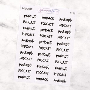 Scripts de podcast | Stickers agenda lettrage, polices d'écriture manuscrite en noir