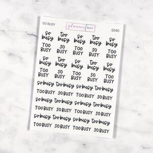Zo drukke scripts | Belettering Planner Stickers, Planning Scripts, Gemengde handgeschreven lettertypen in zwart (S040)