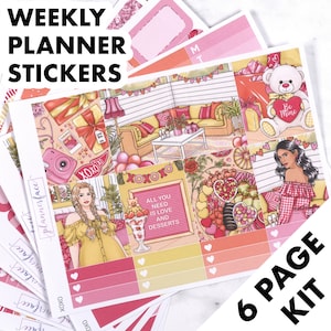 XOXO Anniversary Love Planner Sticker Weekly Kit voor 1,5 inch verticale planners (7x9, B6, A5) Functionele en decoratieve stickers inbegrepen SVK