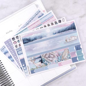 Kit mensile Winter Fairy / Kit adesivi mensili di novembre da utilizzare con i Vertical Planner, Kit di diffusione mensile verticale standard, ECLP