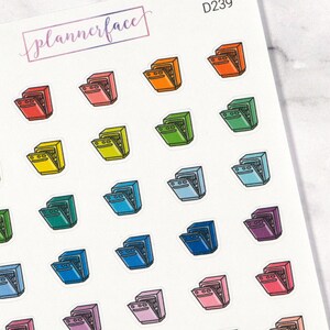 Stickers pour agenda pour lave-vaisselle | Mini-icônes de corvées de nettoyage (35 autocollants par feuille) mignonnes et colorées