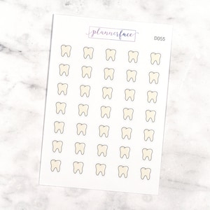 Tandplannerstickers | Mini Doodle-pictogrammen (35 stickers per vel) Leuk en kleurrijk