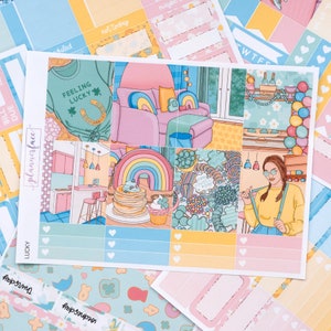 Kit hebdomadaire complet d'autocollants pour agenda porte-bonheur (7 x 9 verticaux, A5) Souvenir créatif Planification et décoration (6 pages et plus) Mars Saint-Patrick