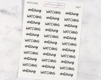 Watching Scripts | Lettering Planner Stickers, Planning Scripts, Mixed Hand Lettered Fonts in Black (S067)