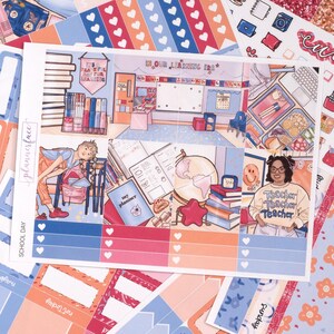 Kit di adesivi settimanali per la pianificazione verticale (7x9, B6 A5) / 7+ pagine di adesivi funzionali e decorativi per planner, per conservare i ricordi