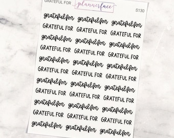 Grateful For Scripts | Lettering Planner Stickers, Planning Scripts, Mixed Hand Lettered Fonts in Black (S130)