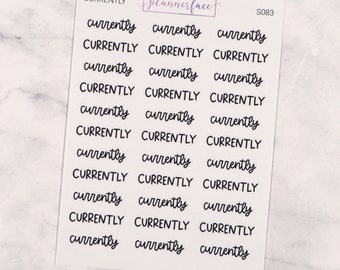 Currently Scripts | Lettering Planner Stickers, Planning Scripts, Mixed Hand Lettered Fonts in Black (S083)