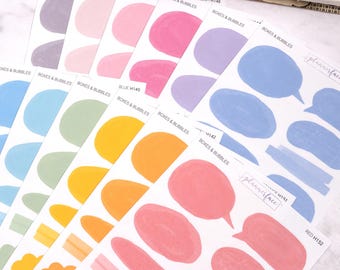Journaling Stickers: Colorful Speech Bubbles for Planners & Scrapbooks