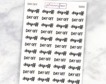 Day Off Scripts | Lettering Planner Stickers (S003)