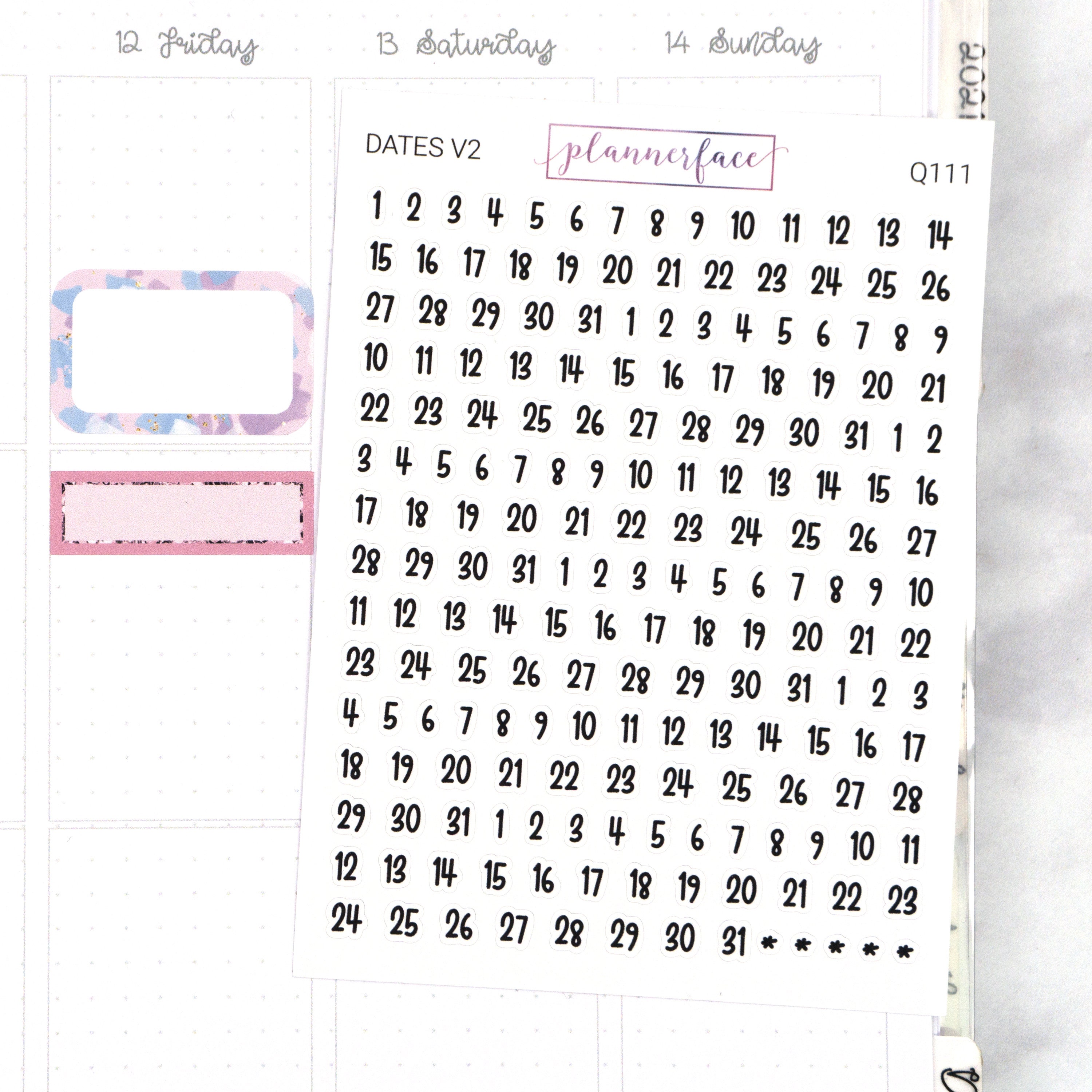 Date Numbers V2 | Functional Planner Stickers, Monthly Dates, Days of ...
