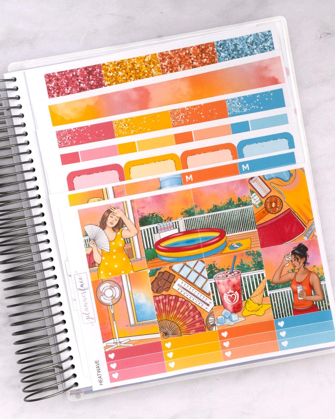 Heatwave Weekly Sticker Kit for Vertical Planning (7x9, B6 A5) | 7 ...