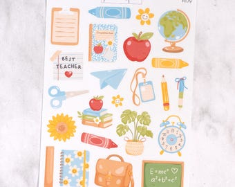 Teacher Journaling Stickers: School Scrapbook Illustrations