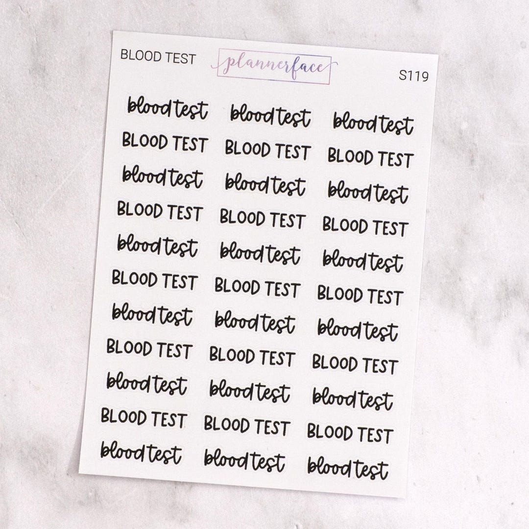 Blood Test Scripts | Lettering Planner Stickers, Planning Scripts ...