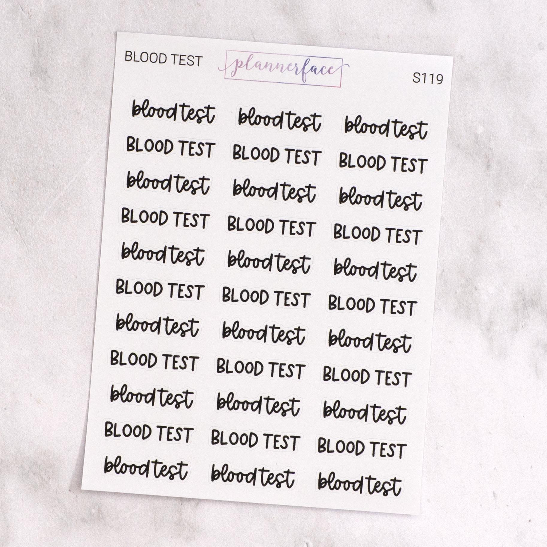 Blood Script Blood Test Scripts | Lettering Planner Stickers, Planning Scripts ...