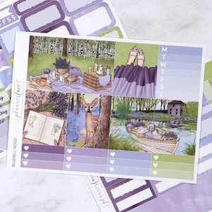 Kit settimanale Bluebell Wood Mini / Adesivi Anytime per pianificatori verticali, set decorativo e funzionale da 4 pagine per la pianificazione o la conservazione dei ricordi