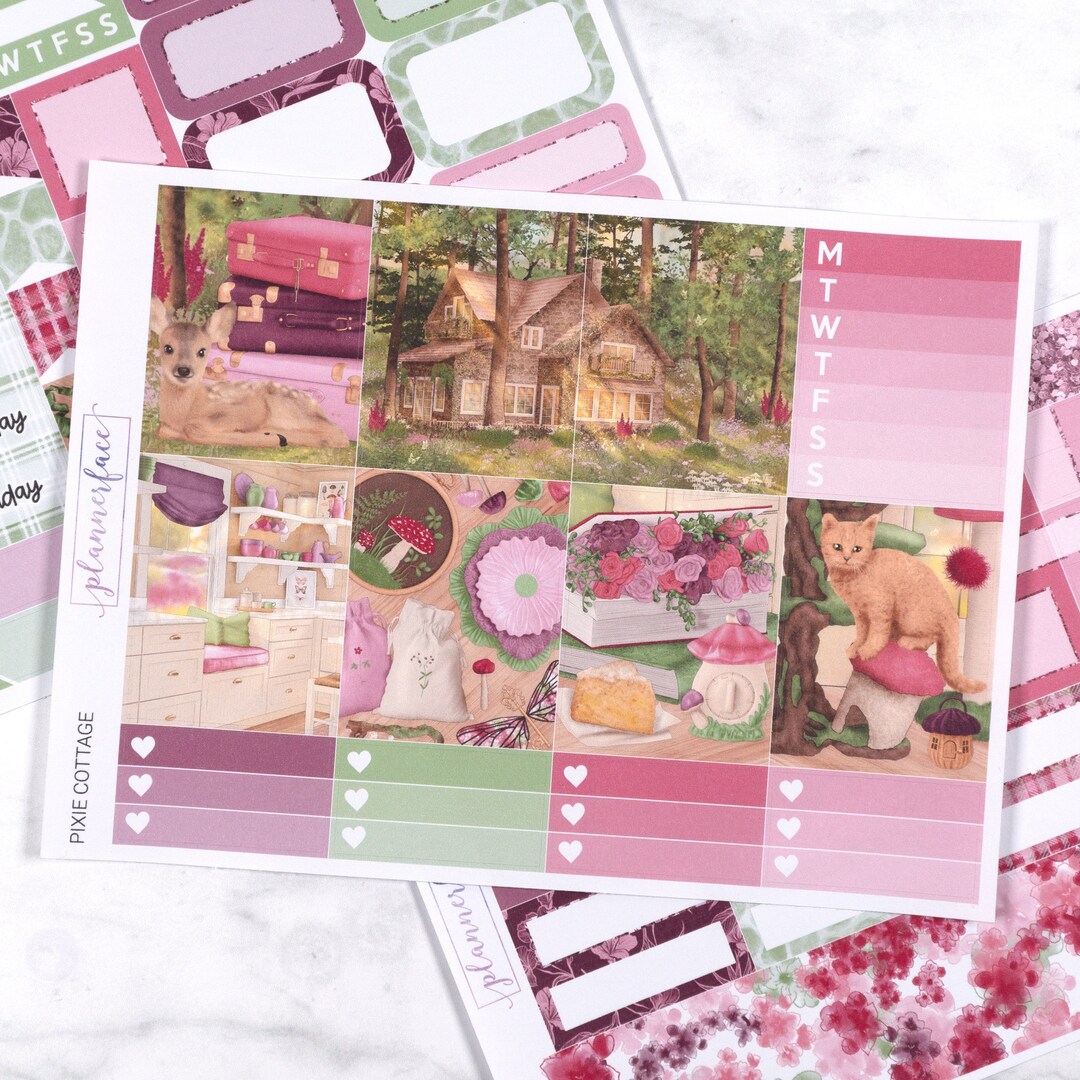 Pixie Cottage Fairy Spring Planner Sticker Kit for 1.5 Inch Vertical ...
