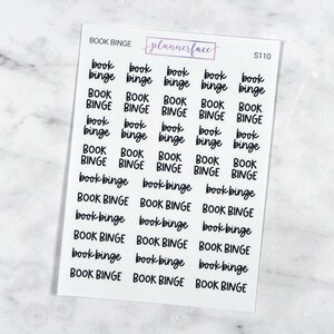 Book Binge Scripts | Lettering Planner Stickers, Planning Scripts, Mixed Hand Lettered Fonts in Black (S110)