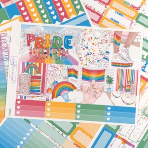 Kit hebdomadaire d'autocollants pour agendas Pride pour agendas à colonne verticale de 1,5 pouce (7 x 9, B6, A5, A5W) Autocollants fonctionnels et décoratifs inclus - SVK