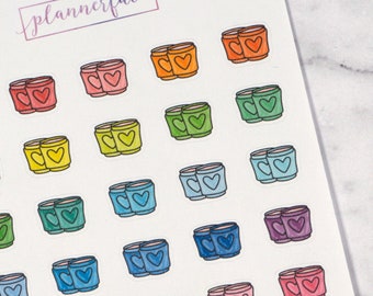 Coffee Date Planner Stickers | Mini Doodle Icons (35 Stickers Per Sheet) Cute & Colourful