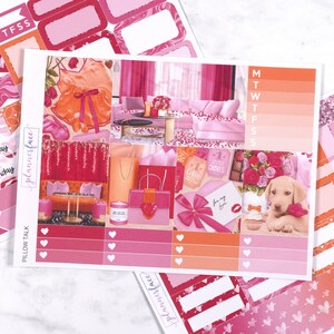 Pillow Talk Valentijnsdag Love Planner Sticker Kit voor 1,5 inch verticale planners (B6, A6) Inclusief functionele en decoratieve stickers MINI