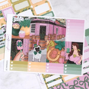 Kit settimanale mini di San Patrizio / Adesivi Anytime per pianificatori verticali, set decorativo e funzionale da 4 pagine per la pianificazione o la conservazione dei ricordi