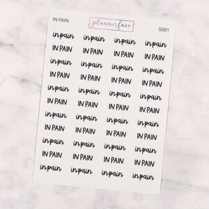 In Pain-scripts | Belettering plannerstickers, planningsscripts, gemengde handlettertypen in zwart (S081)
