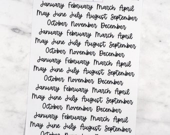 Large Months Scripts | Lettering Planner Stickers (M140)