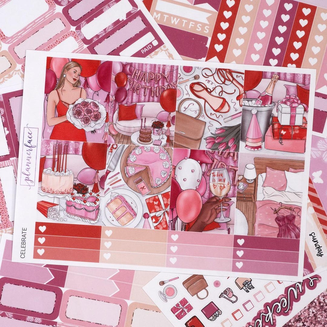 Celebrate Weekly Sticker Kit for Vertical Planning (7x9, B6 A5) | 6 ...