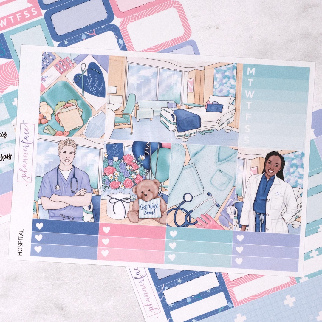 Hospital Mini Weekly Kit | Grand Prix Stickers for Vertical Planners, 4 ...