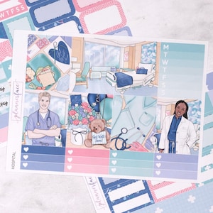 Kit settimanale mini ospedaliero / Adesivi Grand Prix per planner verticali, set decorativo e funzionale da 4+ pagine per la pianificazione o la conservazione dei ricordi