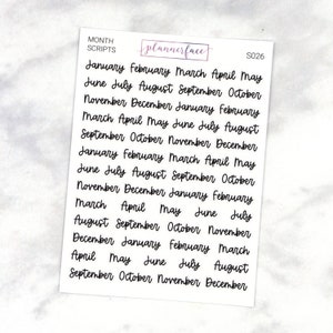 Maandenscripts | Beletteringplannerstickers (S026)