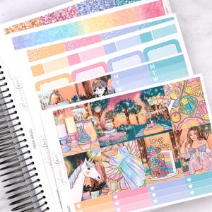 Pride Magic-weekstickerkit voor verticale planning (7 x 9, B6 A5) | 7 pagina's met functionele en decoratieve plannerstickers, geheugenfunctie