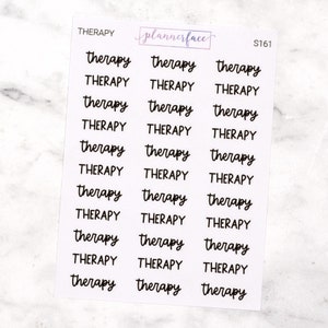 Scripts de thérapie | Stickers agenda lettrage, polices d'écriture manuscrite en noir