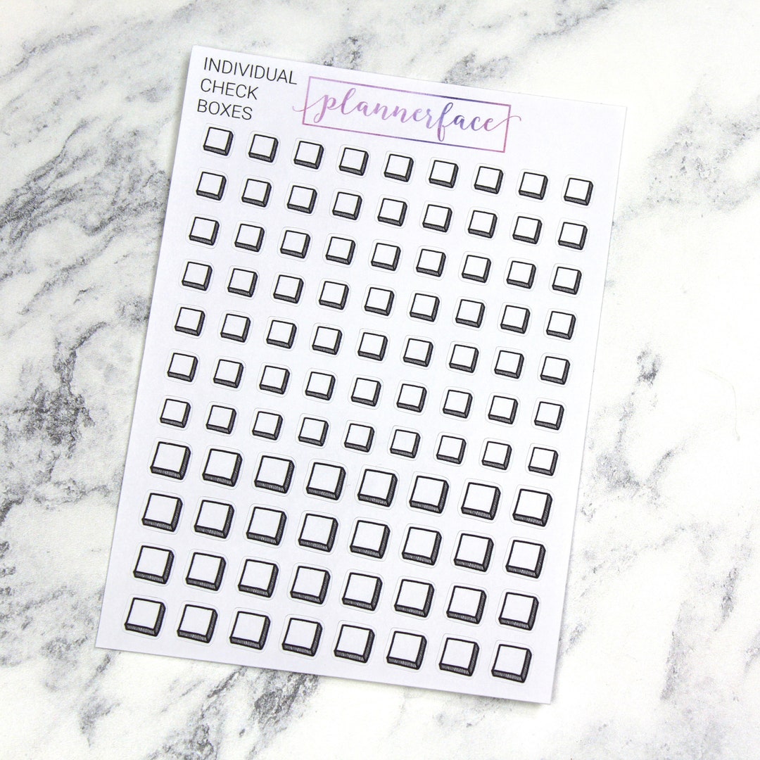 Check Boxes | Functional Planner Stickers, Tick Box, Box Sticker, Check ...