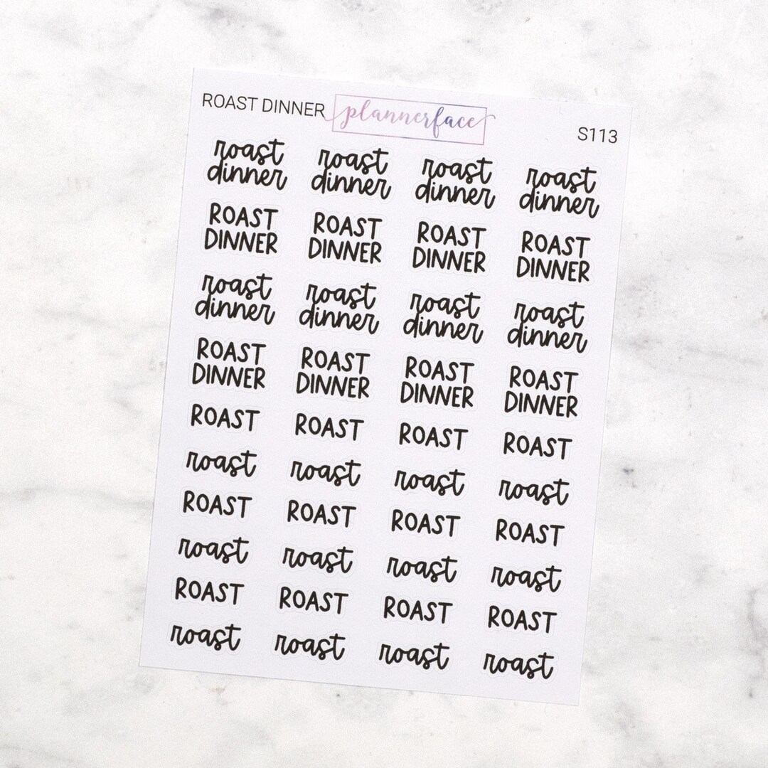 Roast Script Roast Dinner Scripts | Lettering Planner Stickers, Planning Scripts ...