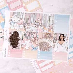 Starcrossed Mini Weekly Kit | Love Stickers for Vertical Planners, 4+ Page Decorative & Functional Set for Planning or Memory Keeping