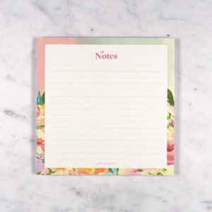 Square Lined Notepad | To do list, Memo pad, Floral stationery, Grocery list notepad, Desk pad, Mother&#39;s day gift, Jotter pad, Student gift