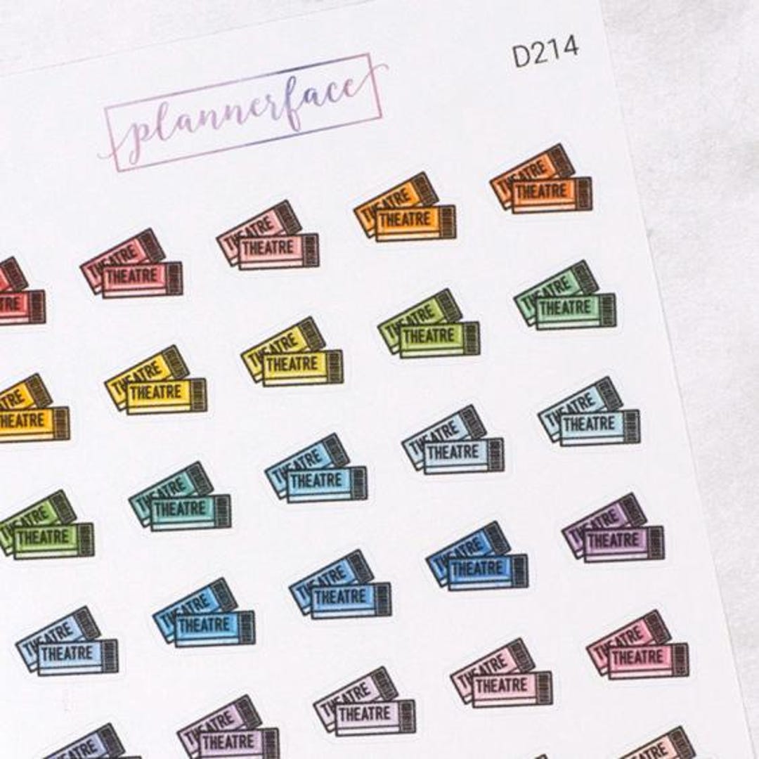 Ticket Machine Sticker Theatre Ticket Planner Stickers | Mini Doodle Icons (35 Stickers per ...