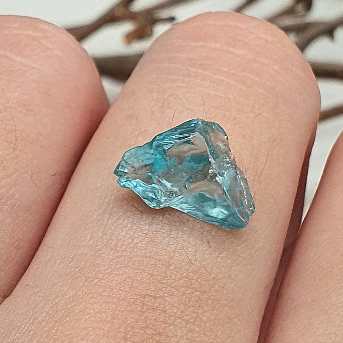 36 ct TOP CRYSTAL Natural Blue Zircon rough Blue Zircon Etsy