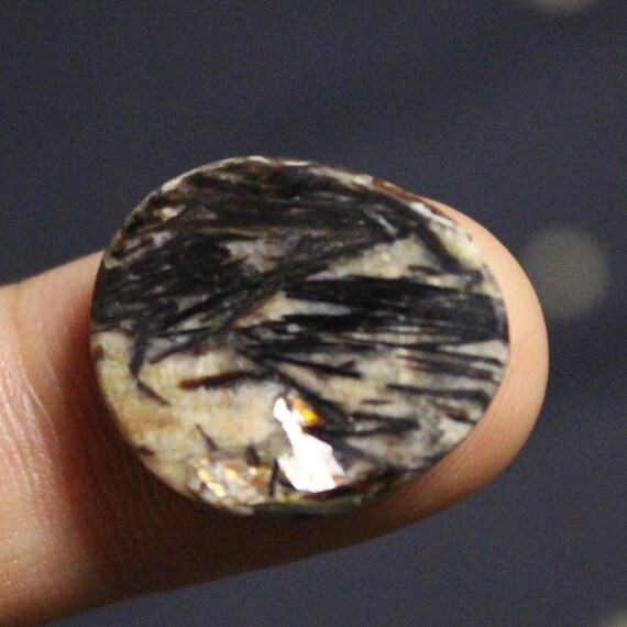 Rare Astrophyllite Cabochon Top quality Handmade Russian Astrophyllite gold cabochon Petroglyph Rare gemstone 43x35x29mm natural stone