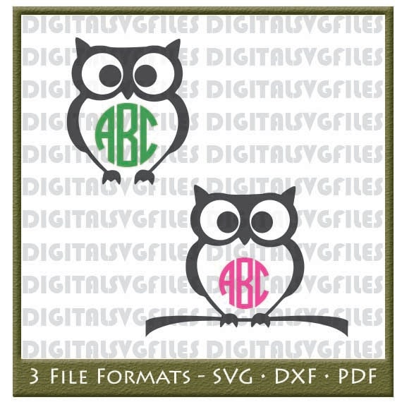 Download Digital File Owl Svg Owl Monogram Svg Owl Dxf Owl Svg For Etsy