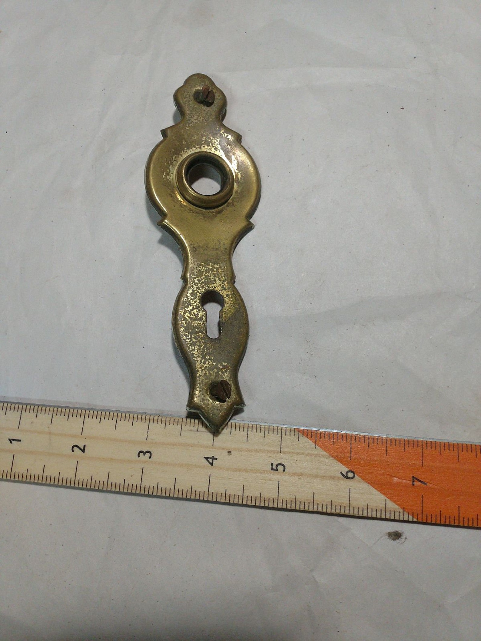 Antique scroll long plate mortise lock cover Etsy
